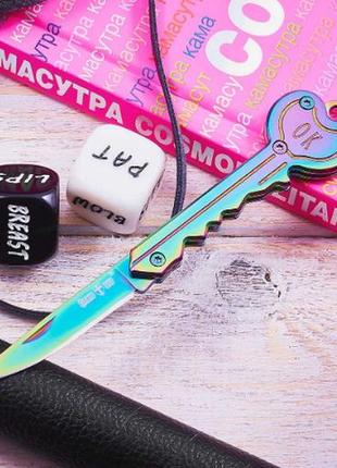 Нож складной  удобный ножик-брелок, можно носить в комплекте с другими ключами.4 фото