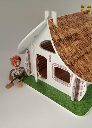 Казковий будиночок для ляльок 3в1 три в одному - крижаний, луб'яний, традиційний з орнаментом3 фото