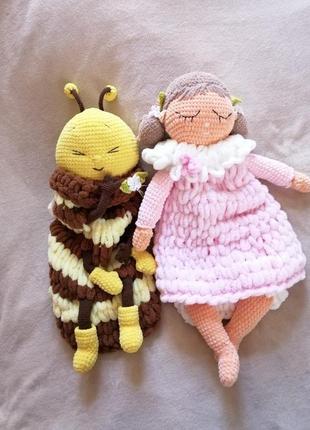 Пижамница пчёлка, пчела вязаная, пчёлка, плюшевая мягкая игрушка, подарок8 фото