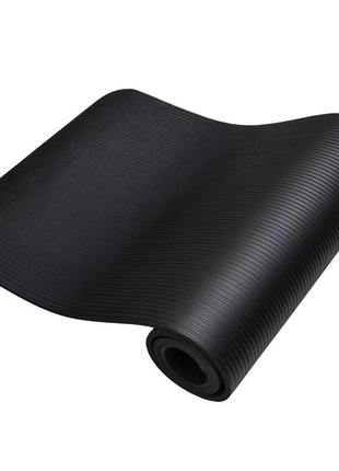 Килимок для йоги та фітнесу power system ps-4017 nbr fitness yoga mat plus black (180х61х1)5 фото