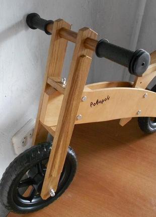 Роверок, дерев'яний велобіг від (беговел), wood balance bike7 фото
