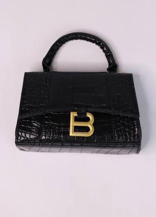 Жіноча сумка balenciaga hourglass small black, женская сумка, брендова сумка баленсіага, чорного кольору