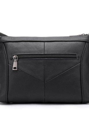 Женская сумка через плечо кроссбоди кожаная стильная casual кежуал кэжуал черная3 фото