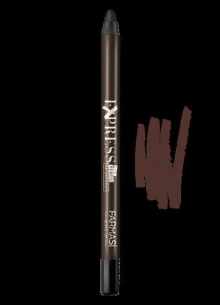 Водостойкий карандаш для глаз exspress 04 темно-коричневый make up farmasi