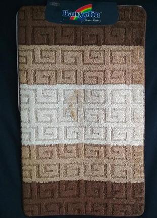 Набір килимків на еумовій основі для ванної кімнати 100х60+60х50 виробництво туреччина