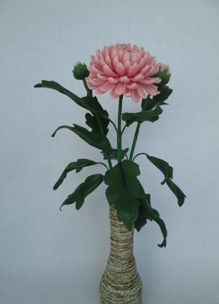 Хризантема з холодного фарфору.1 фото