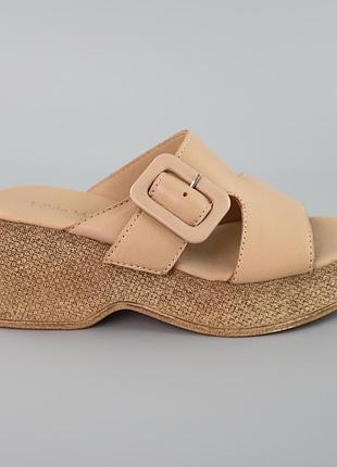 Шлепанцы шейра натуральная бежевые женские 588910