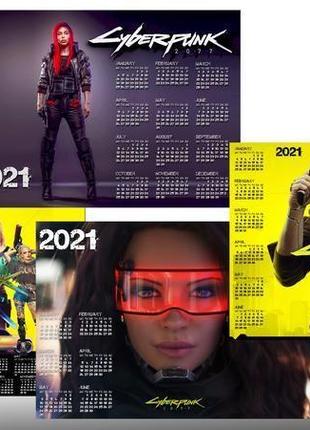 Календарі серії "cyberpunk 2077" 2021 англійскою та російською3 фото