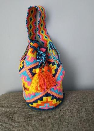 Літня сумка mochila, ромби, колумбійська мочила.