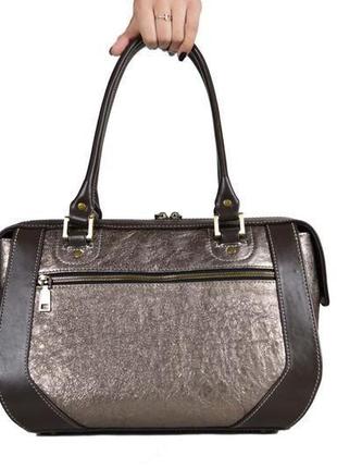 Кожаная женская сумка-саквояж м.1364 фото