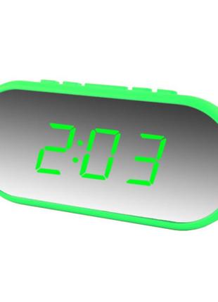 Часы сетевые vst-712y-4, зеленые, usb