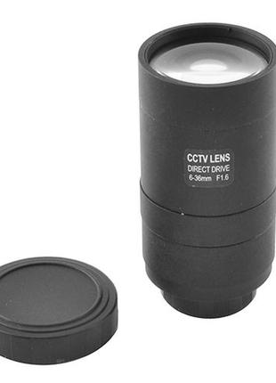 Вариофокальный объектив cctv 1/3 pt06036   6mm-36mm f1.6 manual iris2 фото