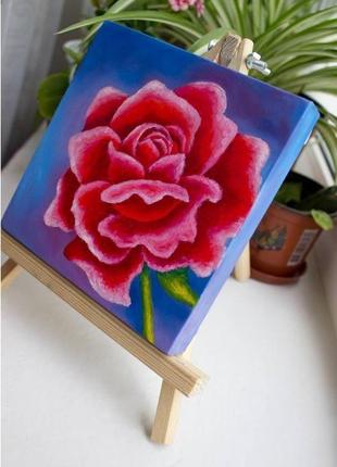 Мініатюра картина маслом "троянда"