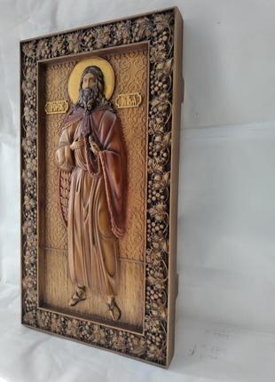 Ікона святий пророк ілля, ікона з дерева, різьблена з дерева 40х22см.5 фото