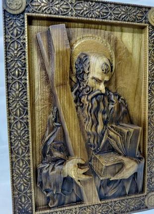 Ікона святий андрій первозваний, ікона з дерева 25х20см.8 фото
