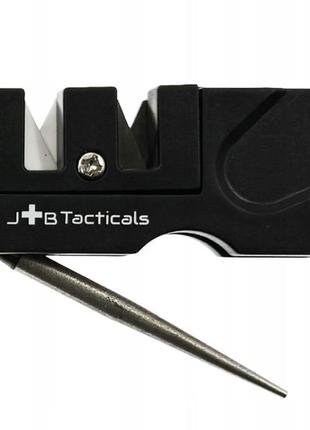 Профессиональное мини точило для ножей 3в1 jb tacticals алмазный стержень керамический камень jb-02 blk3 фото