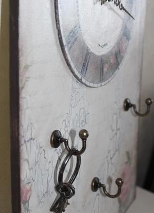Ключниця-годинник "vintage roses"1 фото