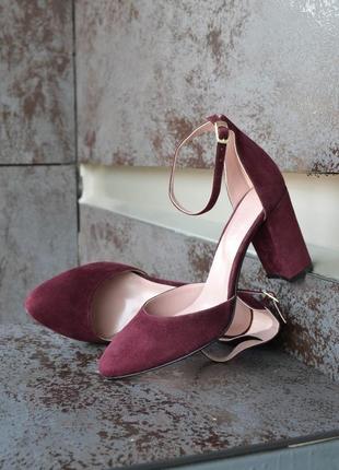 Kylie burgundy - туфли на устойчивом каблуке2 фото