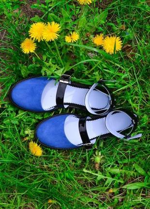 Thea blue - кожаные сандалии2 фото