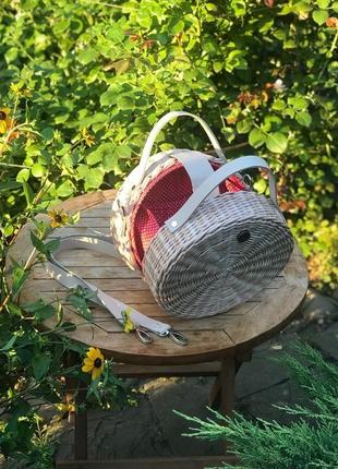 Плетені кругла сумочка-таблетка3 фото