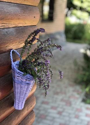 Плетений кошик для квітів3 фото
