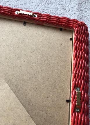 Плетена рамка червоного кольору5 фото