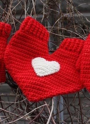 Рукавиці для закоханих з серцем