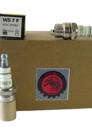 Свічка bosch ws 7f hs8e m14*1,25 rech: 7,8 mm hex: 16 для бензопил мотокос ал-ко під ключ 16*13