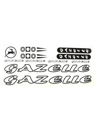 Наклейка gazelle на раму велосипеда, белый (nak047)