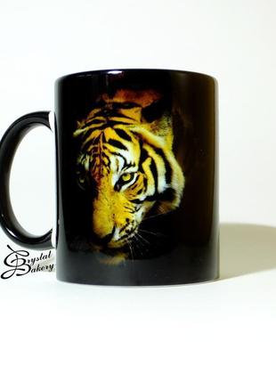 Чашка с тигром. новогодний подарок. чашка с рисунком подарочная.3 фото