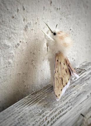 Брошь міль нічний метелик, золотиста комаха, прикраса на шарф пальто4 фото