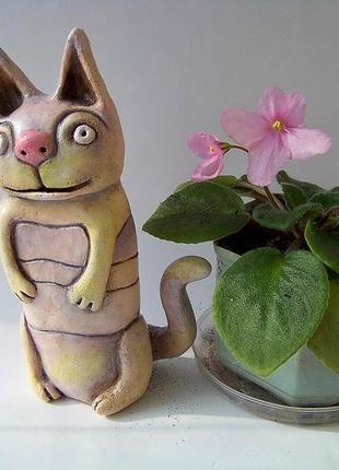 Статуетка кота керамічна.1 фото