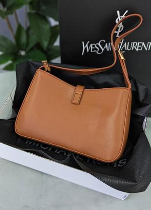 Женская сумка yves saint laurent ysl ив сен лоран терракотовая4 фото