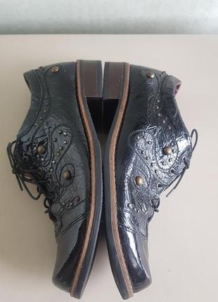 Кожаные туфли оксфорды лаковые натуральная кожа лак5 фото