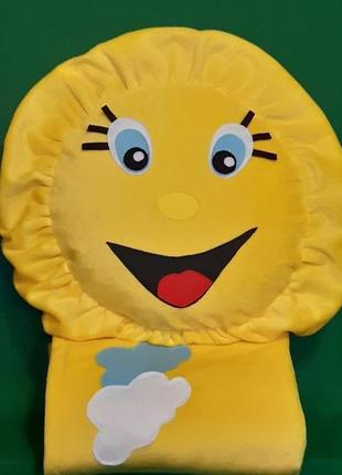 Комплект "день": подушка в виде солнышка и плед (солнечно-желтый)2 фото