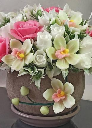 Авторський букет квітів з парфумованого мила1 фото