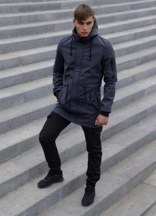 Костюм softshell intruder v 2.0 серый черный ключница в подарок