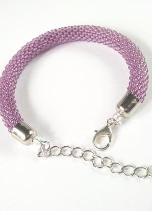 Прозрачный светло-фиолетовый браслет3 фото