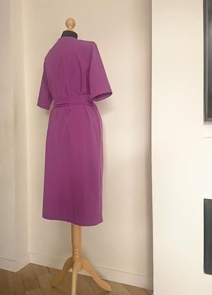 Платье фиолетовое на запах4 фото