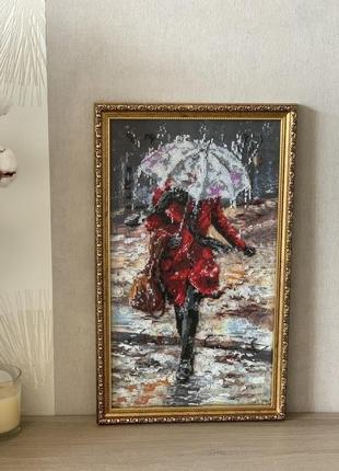 Картина из бисера "lady in red"  48смх29,5 см4 фото