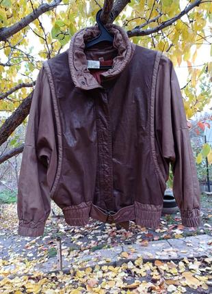 Кожа винтажная кожаная куртка бомбер косуха рукава бафы2 фото
