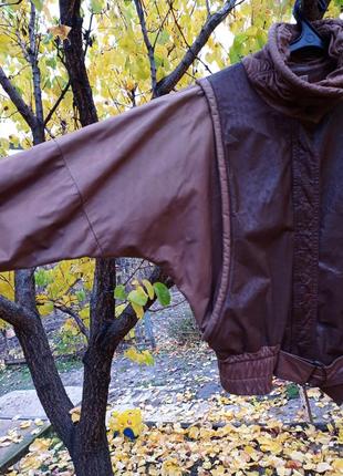 Кожа винтажная кожаная куртка бомбер косуха рукава бафы3 фото