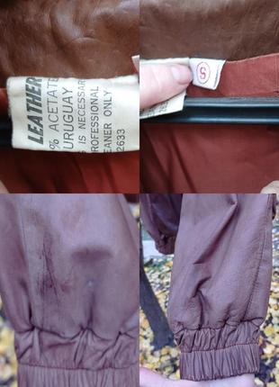 Кожа винтажная кожаная куртка бомбер косуха рукава бафы4 фото