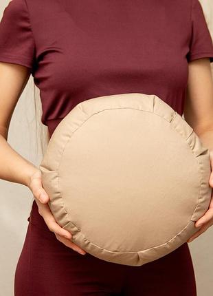 Подушка для медитації з гречаною лузгою однотонна, дзафу