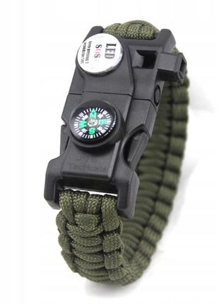 Браслет для виживання jb tacticals 19 в 1 sos paracord олива3 фото