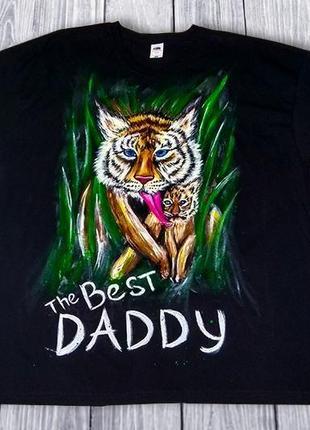 Футболка з розписом "the best daddy"