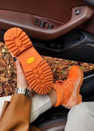 Зимние женские ботинки timberland x off-white оранжевые (тимберленд офф-вайт)5 фото