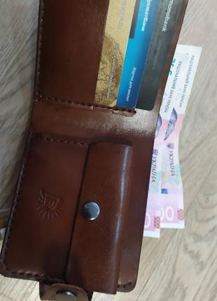 Чоловічий гаманець з натуральної шкіри.6 фото