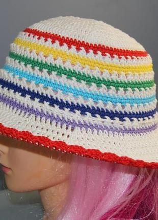 Летняя женская шляпа, разноцветная, из итальянского хлопка