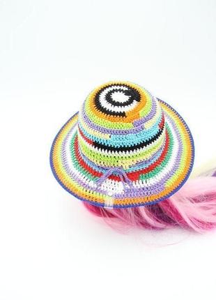 Шляпа летняя женская, разноцветная2 фото